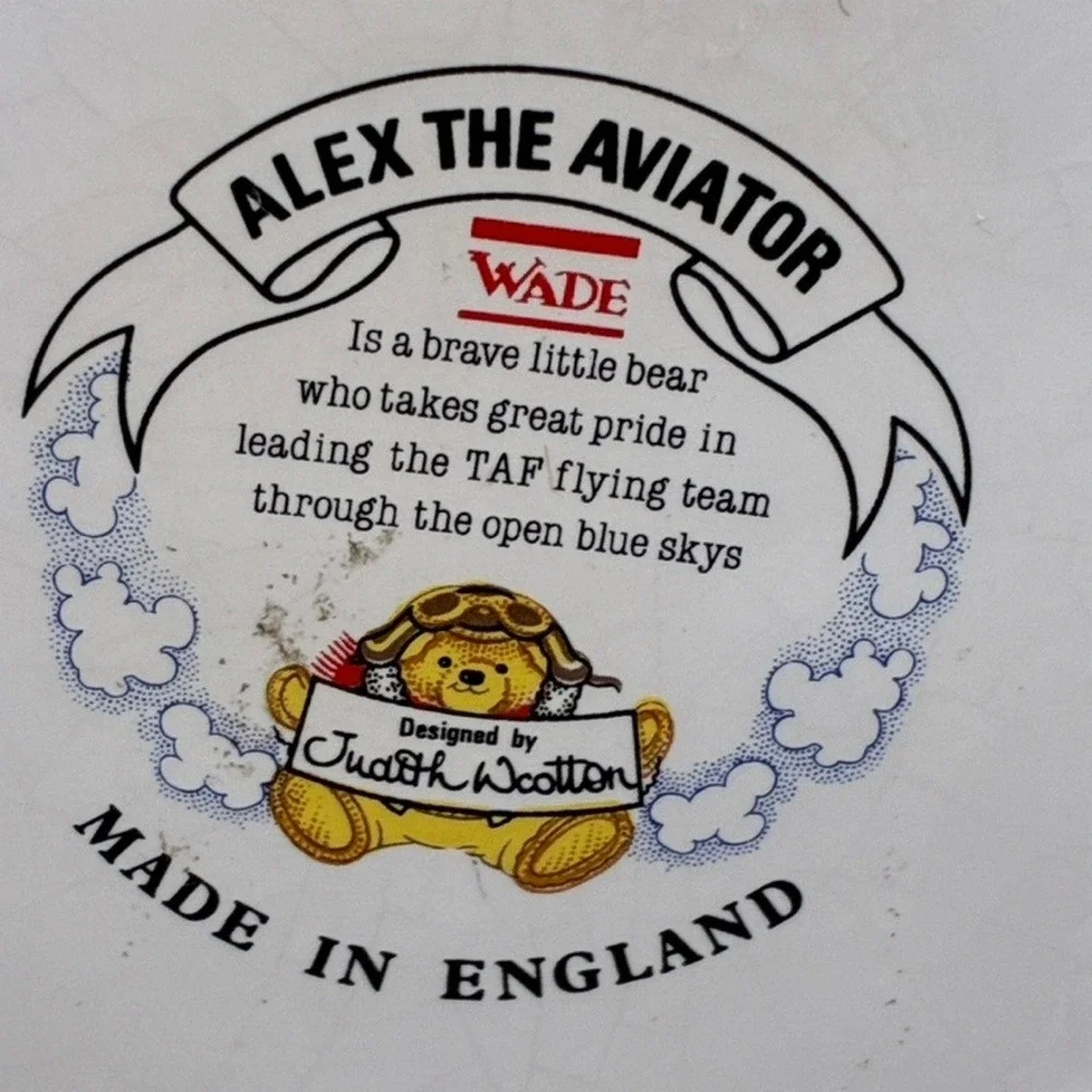 Wade Alex the Aviator Teapot Judith Wootton Made in England Bear Pilot Vintage